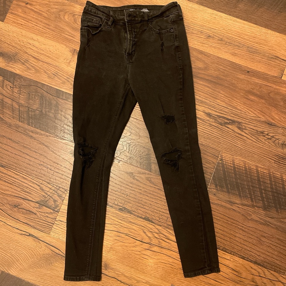 Old Navy Black Skinny Jeans with Distressed Knees